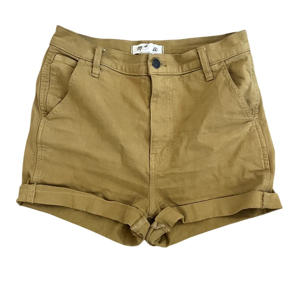 Madewell Mustard Yellow High Waisted Denim Cuffed Shorts size 26